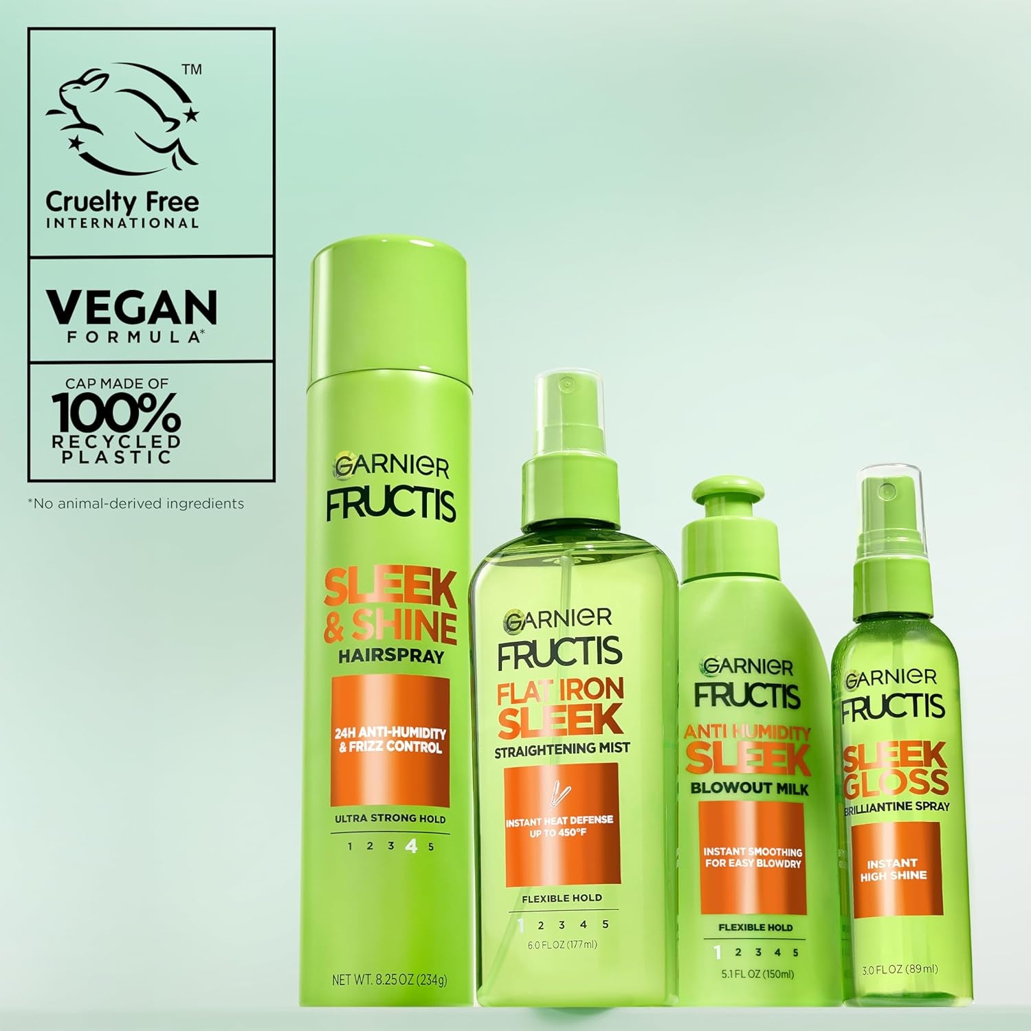 Garnier Fructis Style Brilliantine Shine Glossing Spray for High Shine Finish, Argan Oil, 3 Fl Oz, 3 Count (Packaging May Vary)