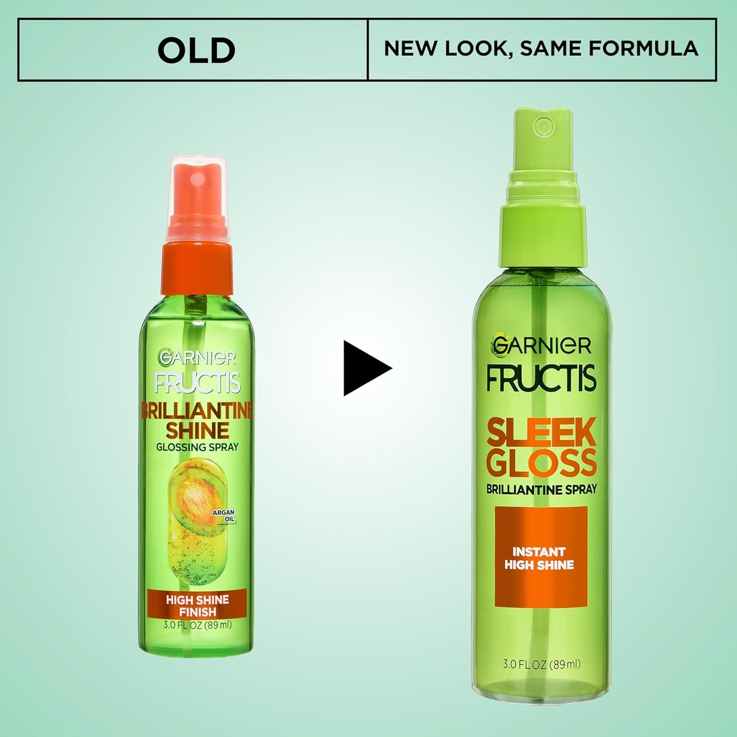 Garnier Fructis Style Brilliantine Shine Glossing Spray for High Shine Finish, Argan Oil, 3 Fl Oz, 3 Count (Packaging May Vary)