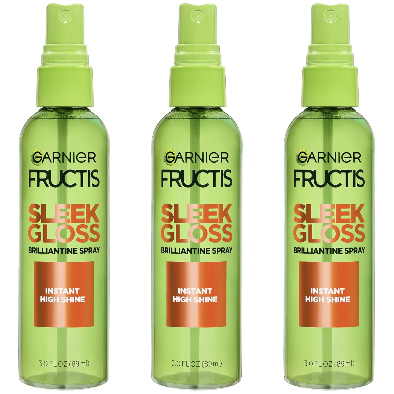 Garnier Fructis Style Brilliantine Shine Glossing Spray for High Shine Finish, Argan Oil, 3 Fl Oz, 3 Count (Packaging May Vary)